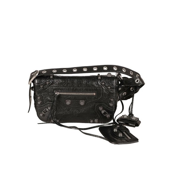Balenciaga Black Lambskin Flap Bag With Adjustable Strap - NWT - Picture 1 of 3